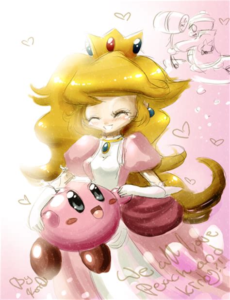 Video Games Images Kirby And Princess Peach Hd Wallpaper