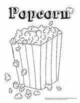 Popcorn Coloring Pages Template Printable Box Bag Print Printabletemplates sketch template
