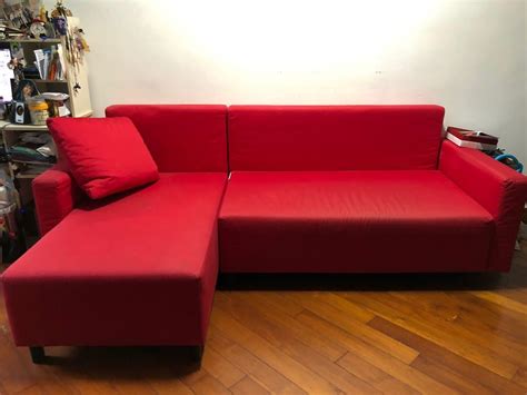 ikea red sofa bed carousell
