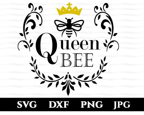 queen bee svg honey bee dxf png jpg files print cut etsy canada