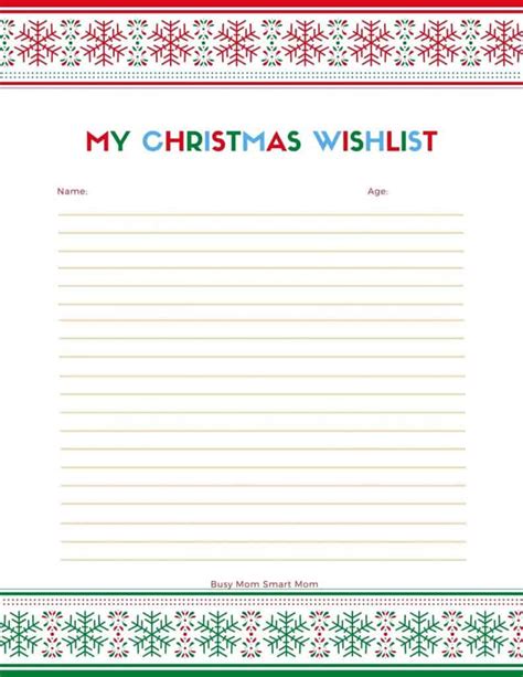 christmas  list printable   santa  list templates