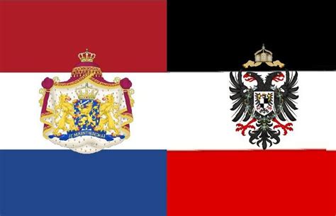 flag of the netherlands and german empire in a dual monarchy r