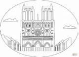Coloring Dame Notre Paris Cathedrale Pages Drawing sketch template