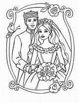 Coloring Barbie Ken Pages Printable Wedding Princess Color Kids Girls Pauper Print Reception Cute sketch template