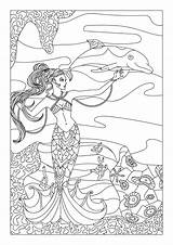 Coloring Pages Dolphin Mermaid Books Board Comments Adult Book Color Fairy Choose Sea sketch template