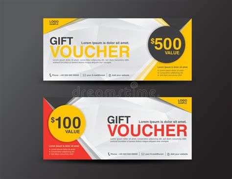 gift voucher template coupon designticketdiscount voucher tem stock vector illustration