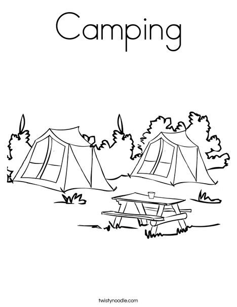 camping coloring page twisty noodle