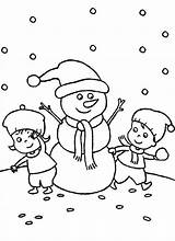 Snowman Coloring Making Two Kids Winter Pages Together Night 9dec Snowmen Printable Getcolorings Print sketch template