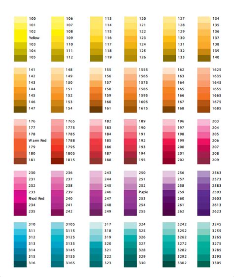 sample cmyk color chart   documents