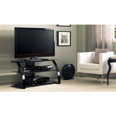 Bello High Gloss Black 46 Inch Glass Flat Panel Tv Stand Pvs4204hg