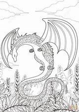 Zentangle Dragon Drago Supercoloring Mandalas sketch template