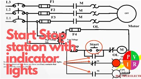phase motor  indicator lights ladder diagram motor control
