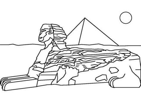 great pyramid  giza  sphinx coloring page coloring sky great