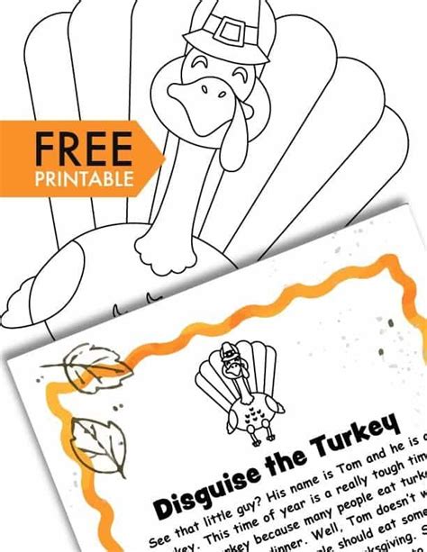 turkey  disguise project  printable template turkey disguise