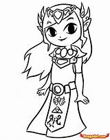 Zelda Coloring Link Pages Toon Princess Wind Legend Drawing Rectangle Characters Draw Game Color Colouring Printable Clipart Drawings Preschoolers Step sketch template