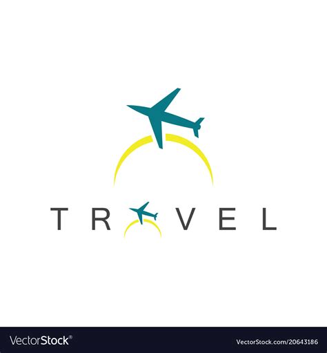 travel plane logo royalty  vector image vectorstock