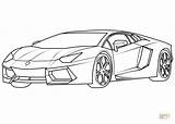 Coloring Lamborghini Aventador Pages Supercar Drawing Supercoloring Printable sketch template