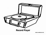 Record Player Coloring Cd Music Pages Colormegood sketch template