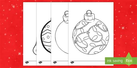 large christmas baubles colouring pages primary resources