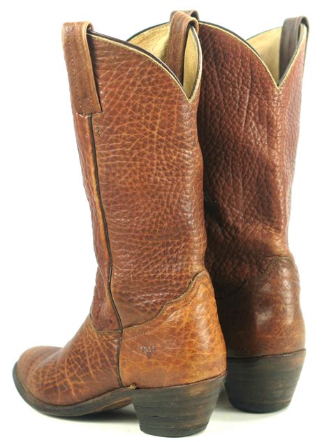 frye full bullhide cowboy western boots vintage    heels mens   oldrebelboots