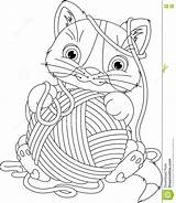 Fluffy Coloring Cat Pages Getcolorings Kitten Fascinating Playing Outline Getdrawings Print sketch template