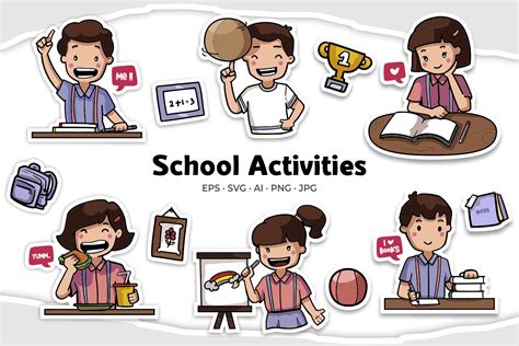 school activity illustrations
