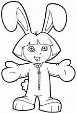 Dora Coloring Pages Explorer Easter Bunny Cartoon Costume Map Library Print Color Printable Comments Clipart Netart Learn Things sketch template