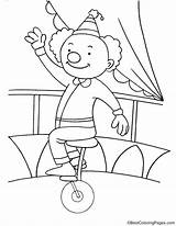 Unicycle Clown Template Riding Coloring Pages sketch template