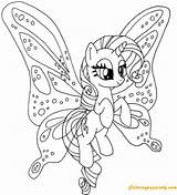 Pony Unicorn Pages Coloring Online Rarity Color sketch template