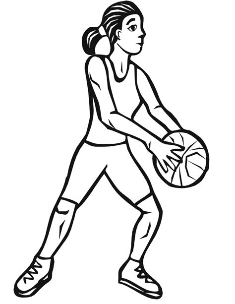 basketball coloring picture girl basketball player