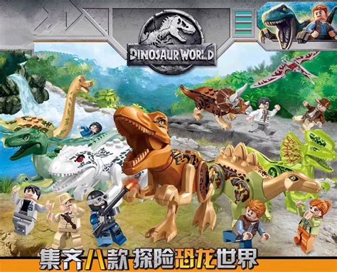 8pcs Jurassic World Park Dinosaur Raptor Indoraptor Indominus Rex