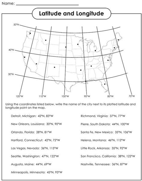 latitude  longitude worksheets latitude  longitude geography