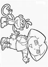 Dora Botas Amigo Seu Aventureira Hellokids Monkey Coloring sketch template