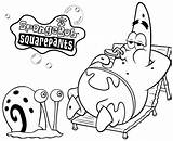 Coloring Patrick Star Gary Pages Spongebob Lovers Fun sketch template