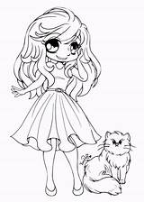 Coloring Chibi Pages Cute Girls Yampuff Little Anime Manga Girl Sheets Print Characters Colouring Fille Colorier Disney Puff Yam Crafty sketch template