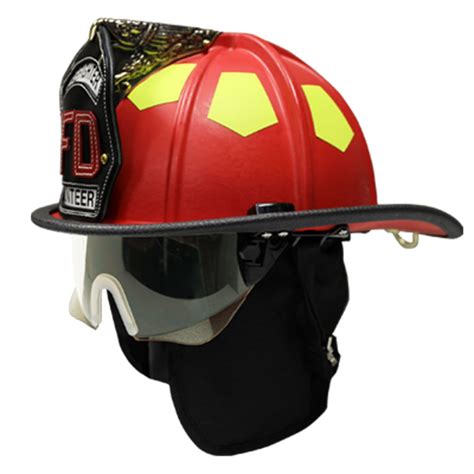 cairns  traditional thermoplastic fire helmet black white  red