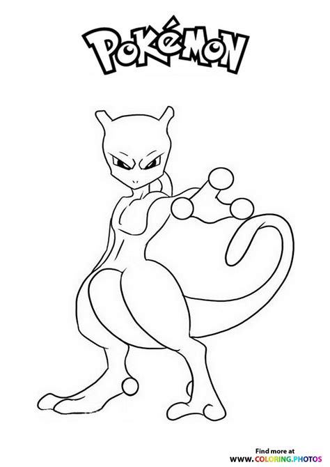 mewtwo pokemon coloring pages  kids