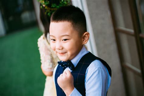 boy wearing blue waistcoat  dress shirt image  photo