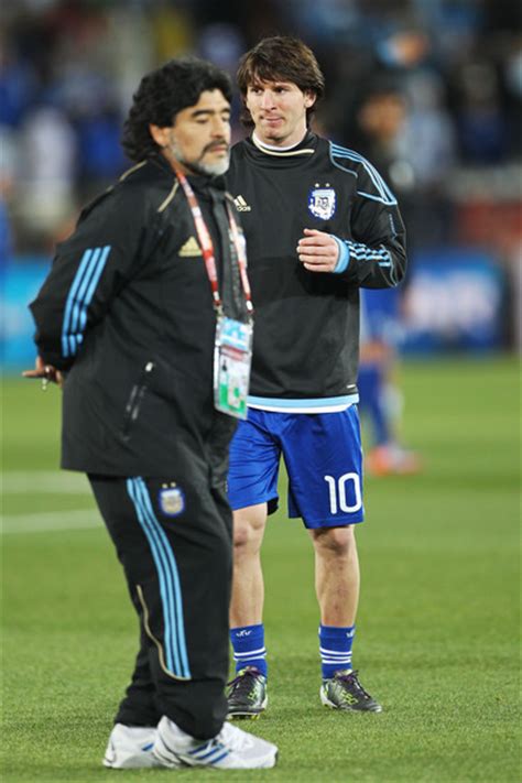 Diego Maradona Lionel Messi Photos Greece V Argentia