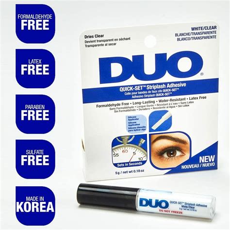 duo quick set striplash adhesive clear  approved food