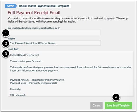 edit  payment receipt email template rocket matter knowledge base