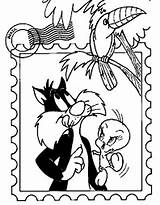 Sylvester Tunes Looney sketch template