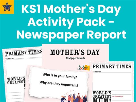 ks mothers day activity pack newspaper report plazoom