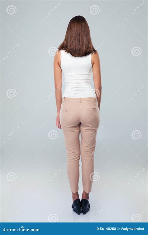 view portrait   casual woman stock photo image   full