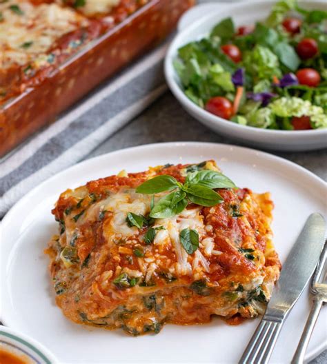 spinach ricotta lasagna easy vegetarian recipe carve  craving