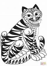 Coloring Tattoo Tiger Pages Printable Supercoloring Categories sketch template