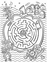 Coloring Crayola Maze Halloween Pages Print sketch template