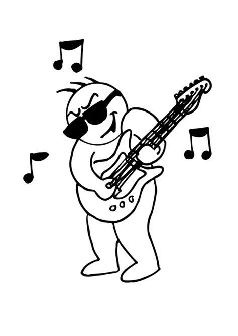 coloring page playing guitar  printable coloring pages img