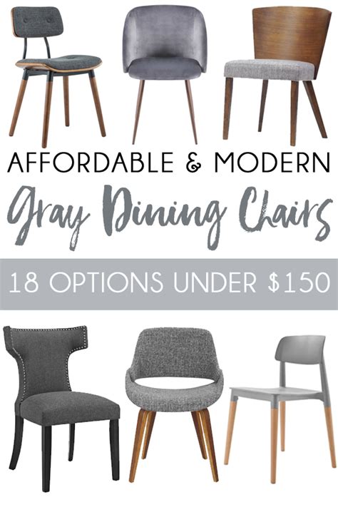 affordable  modern gray dining chairs