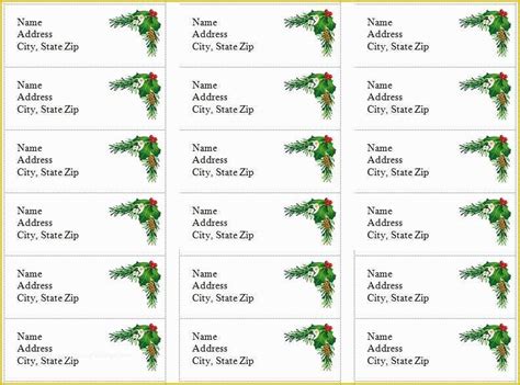holiday labels template    printable christmas return address